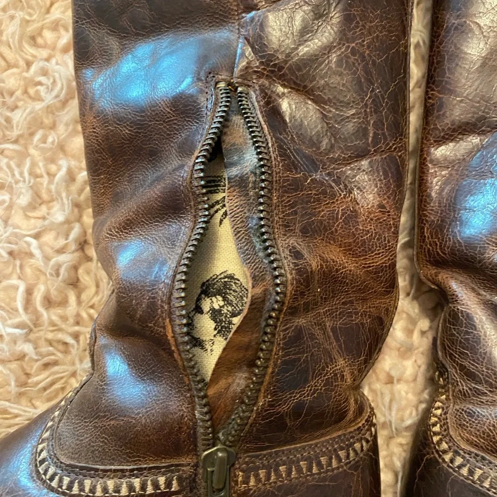 ARIAT TALL LEATHER BOOTS COWBOY WESTERN 11 - Picture 6 of 11